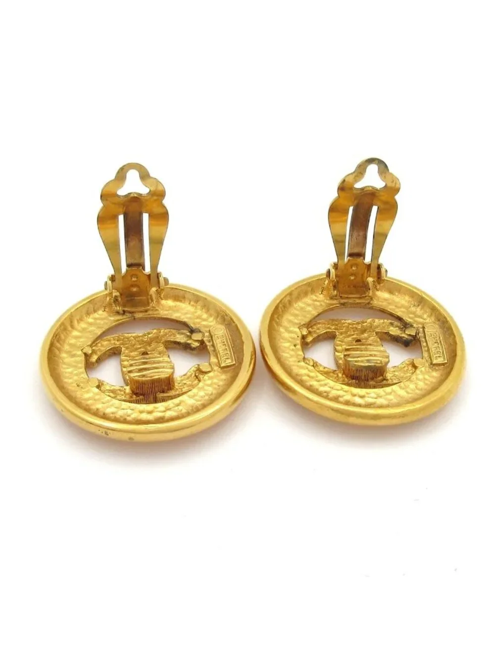 Chanel Earrings Gold CC Logo